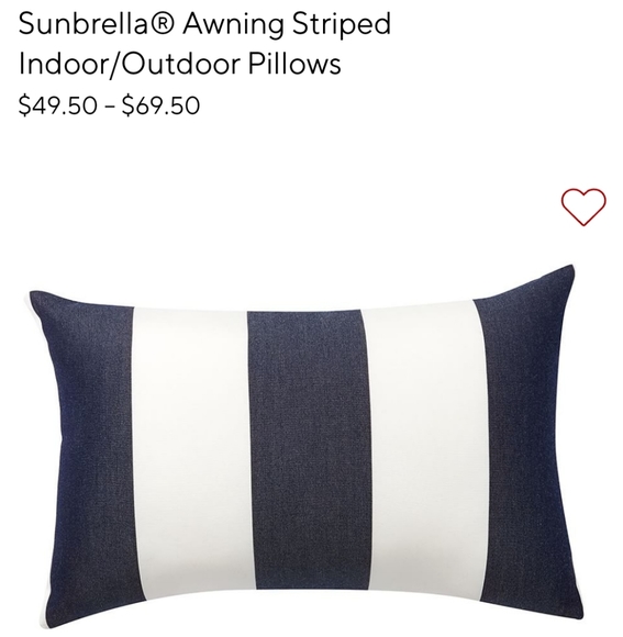 Pottery Barn Outdoor Navy Lumbar Pillows - Picture 6 of 8